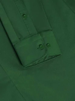 Wam Denim Overhemd Lange Mouwen|Leira Solid Green Overhemd Lange Mouw
