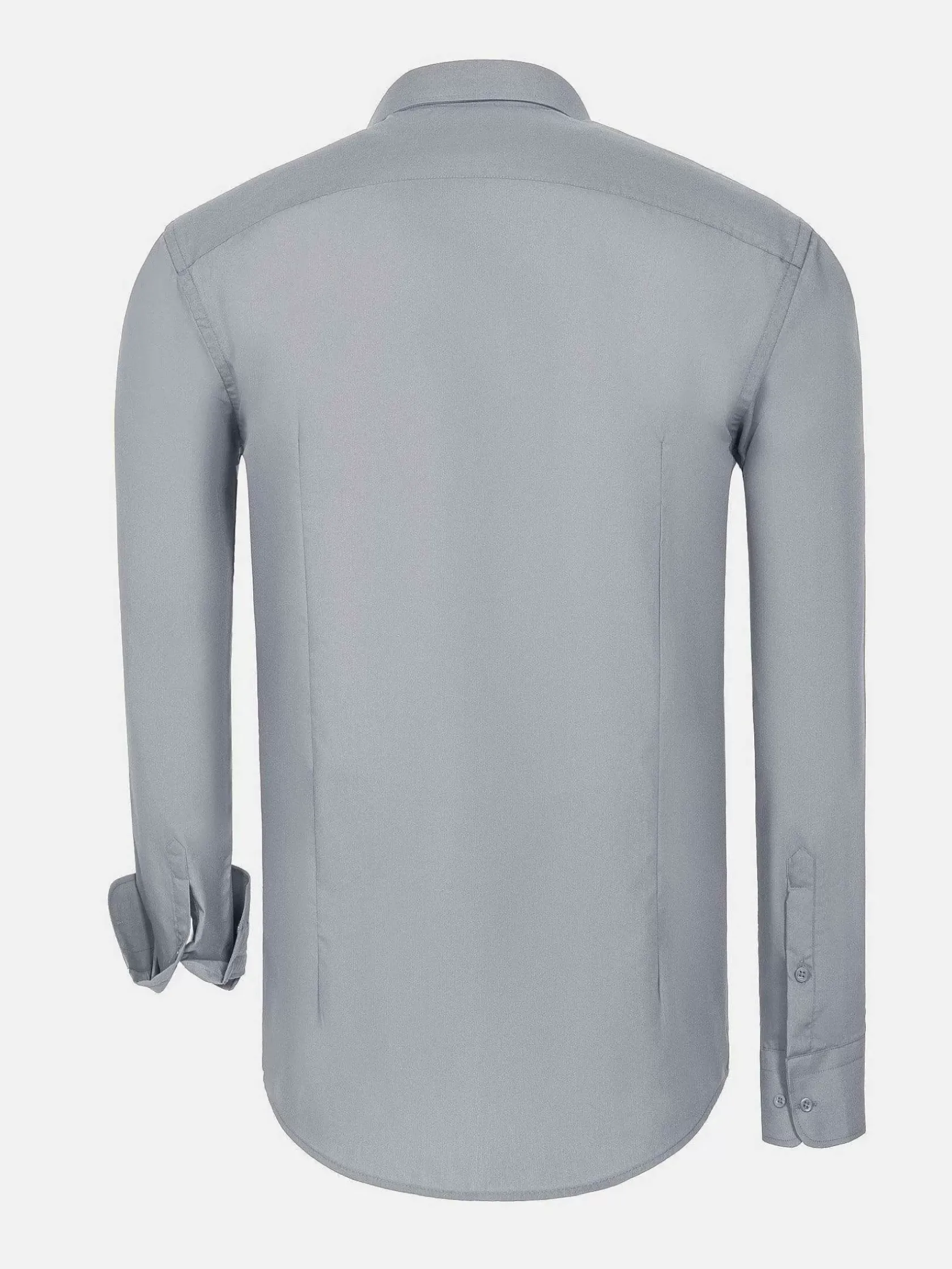 Wam Denim Overhemd Lange Mouwen|Leira Solid Grey Overhemd Lange Mouw