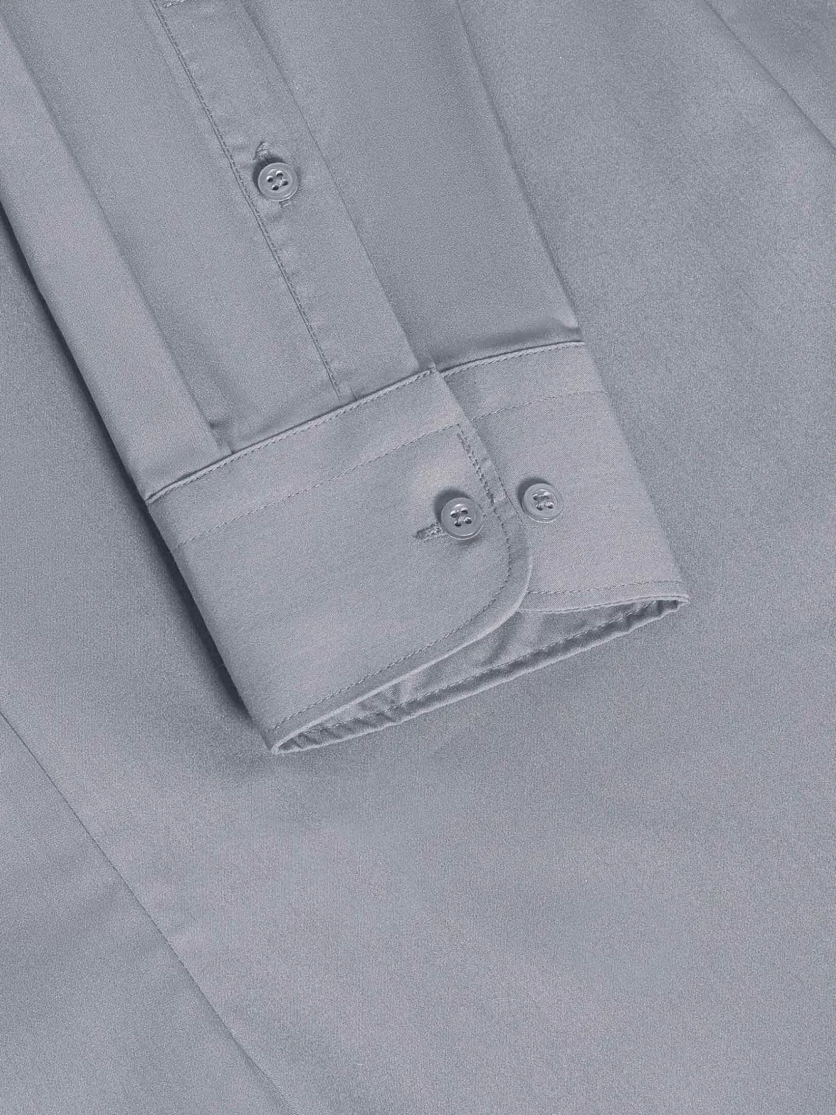 Wam Denim Overhemd Lange Mouwen|Leira Solid Grey Overhemd Lange Mouw