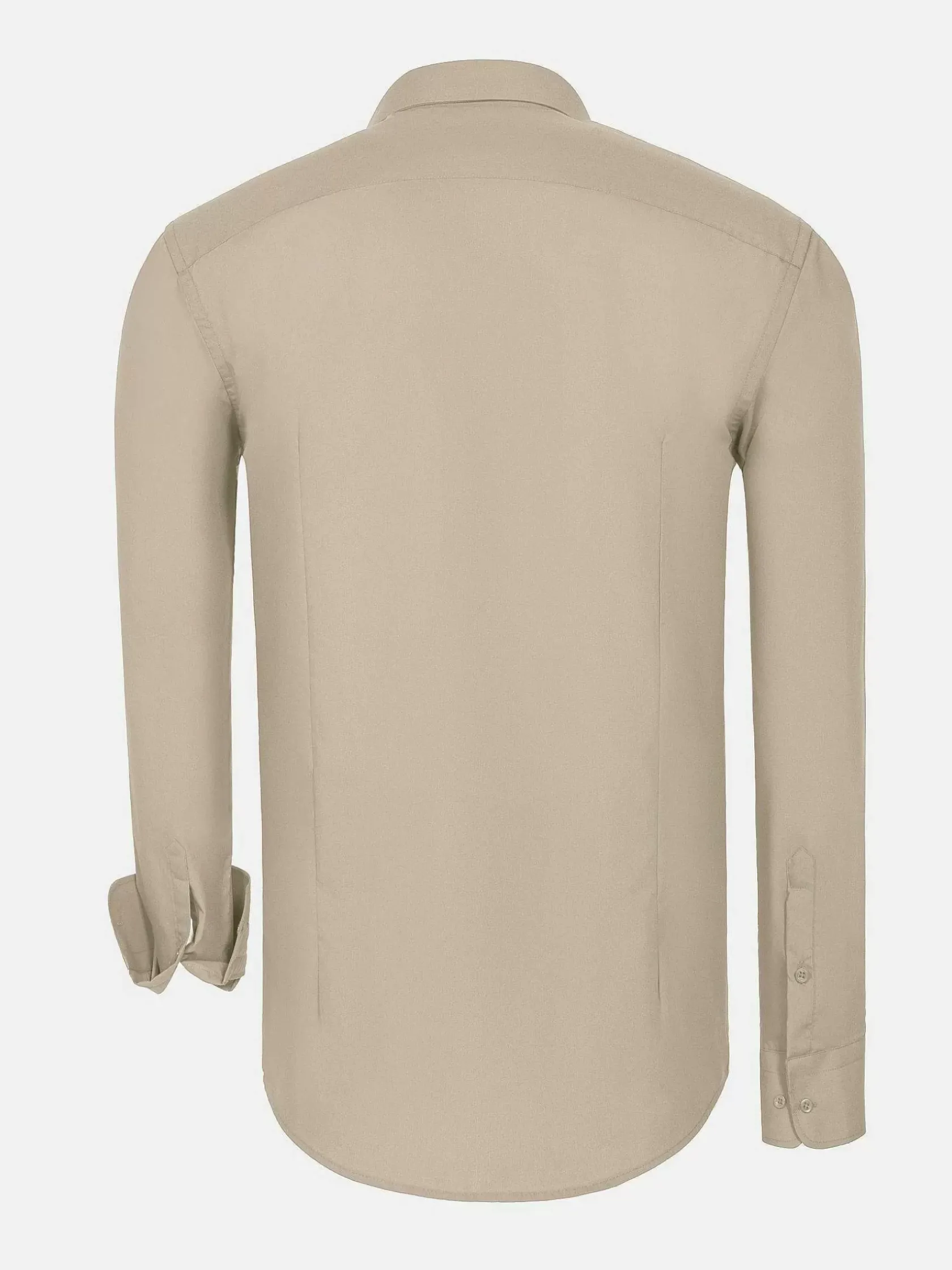 Wam Denim Overhemd Lange Mouwen|Leira Solid Light Beige Overhemd Lange Mouw