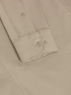 Wam Denim Overhemd Lange Mouwen|Leira Solid Light Beige Overhemd Lange Mouw