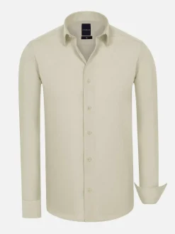 Wam Denim Overhemd Lange Mouwen|Leira Solid Off White Overhemd Lange Mouw