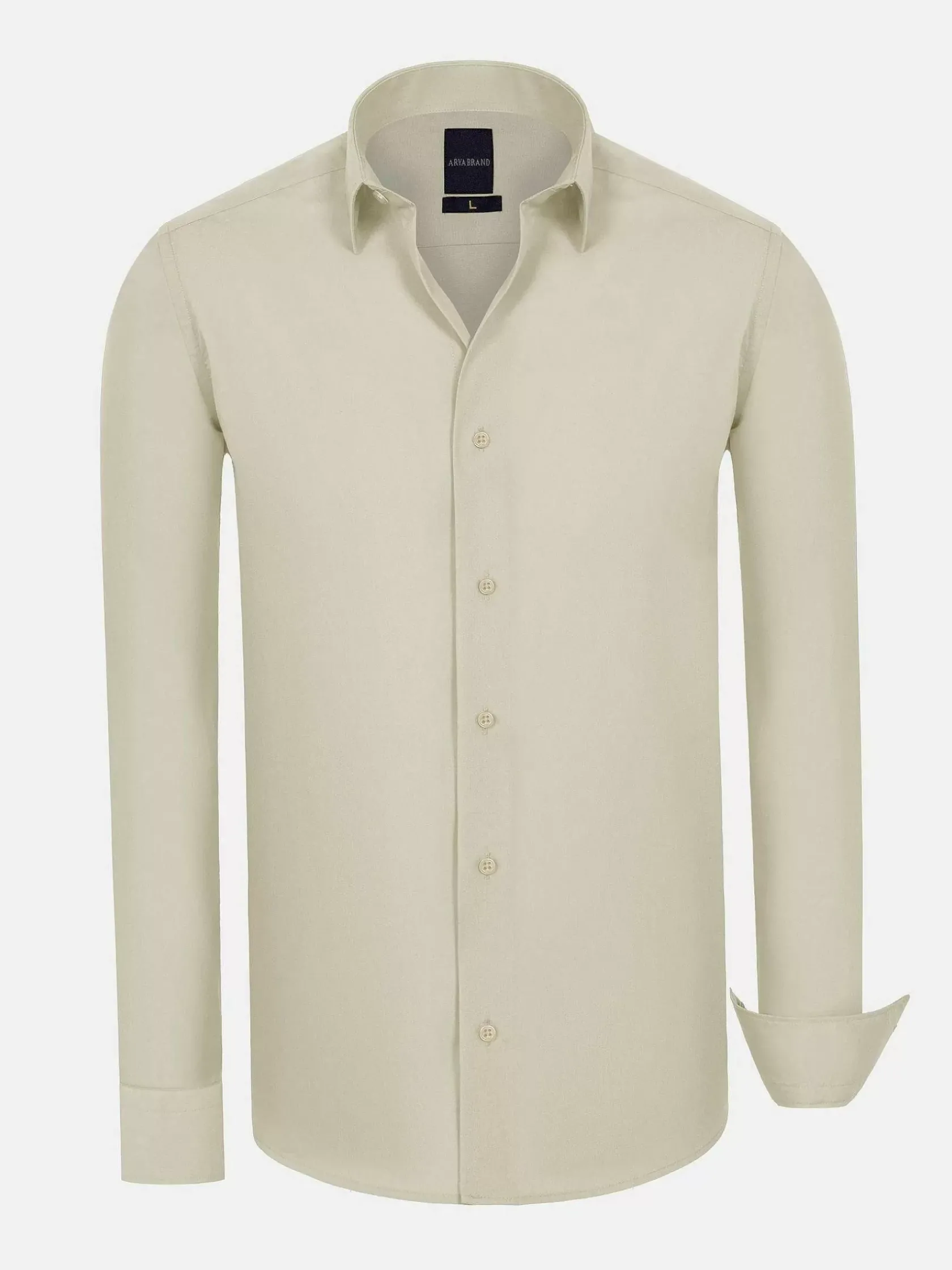 Wam Denim Overhemd Lange Mouwen|Leira Solid Off White Overhemd Lange Mouw