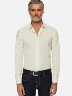 Wam Denim Overhemd Lange Mouwen|Leira Solid Off White Overhemd Lange Mouw