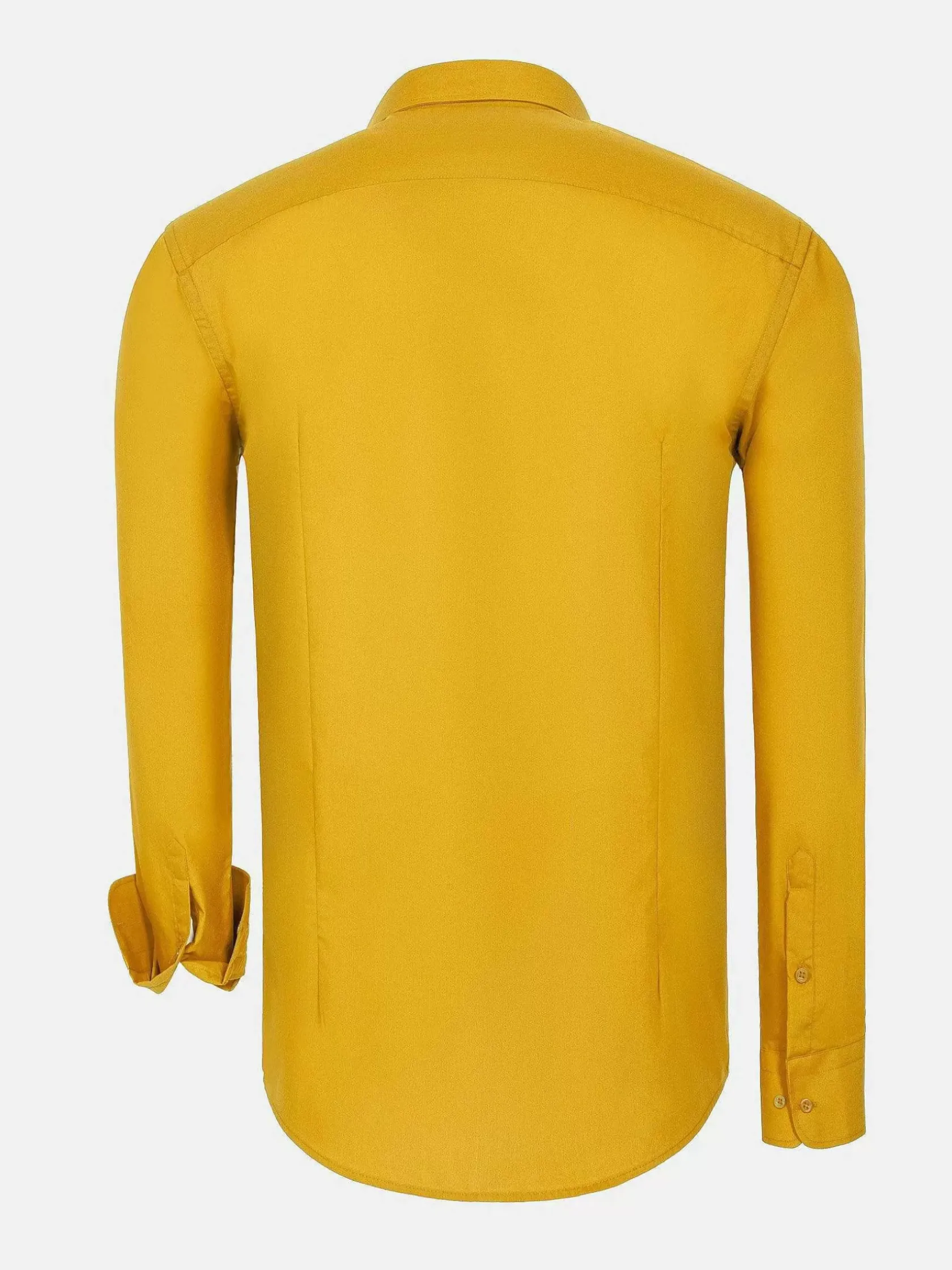 Wam Denim Overhemd Lange Mouwen|Leira Solid Yellow Overhemd Lange Mouw