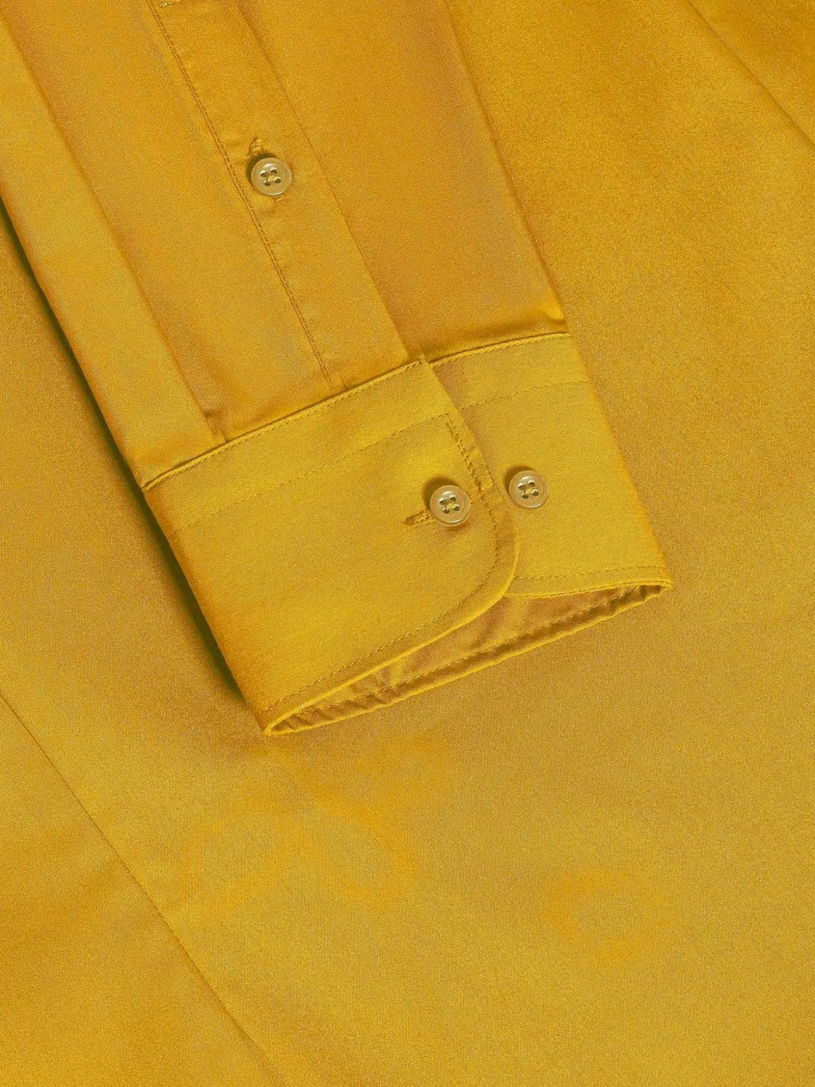 Wam Denim Overhemd Lange Mouwen|Leira Solid Yellow Overhemd Lange Mouw