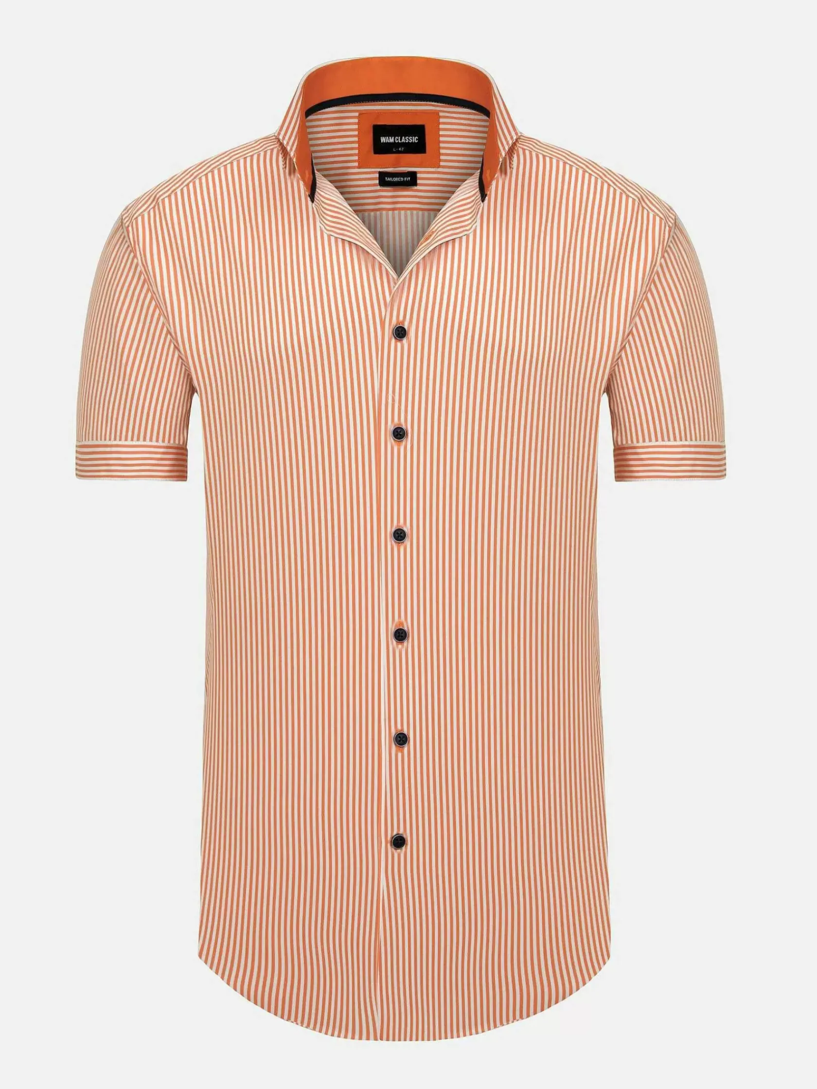 Wam Denim Overhemd Korte Mouwen|Levi Tailored Fit Orange Overhemd Korte Mouw