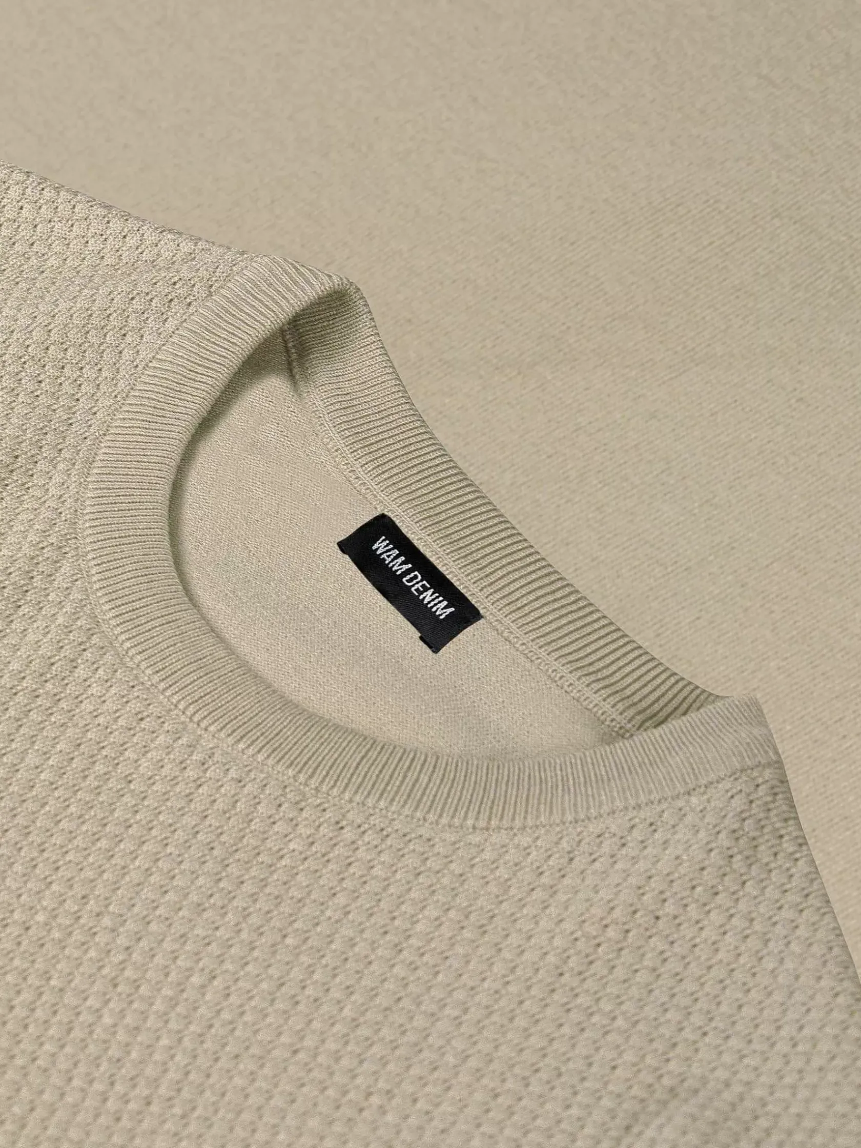 Wam Denim T-Shirts|Lucas Pique Knit Beige T-Shirt