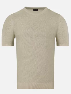 Wam Denim T-Shirts|Lucas Pique Knit Beige T-Shirt