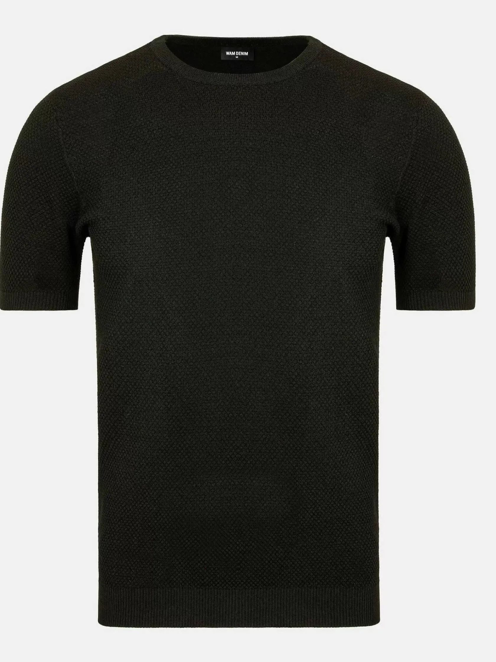 Wam Denim T-Shirts|Lucas Pique Knit Black T-Shirt