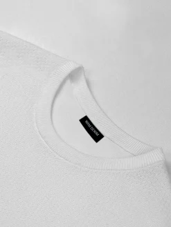 Wam Denim T-Shirts|Lucas Pique Knit White T-Shirt