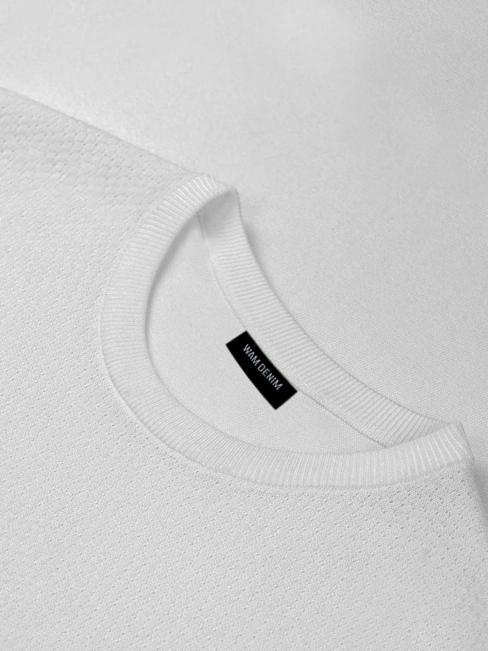Wam Denim T-Shirts|Lucas Pique Knit White T-Shirt
