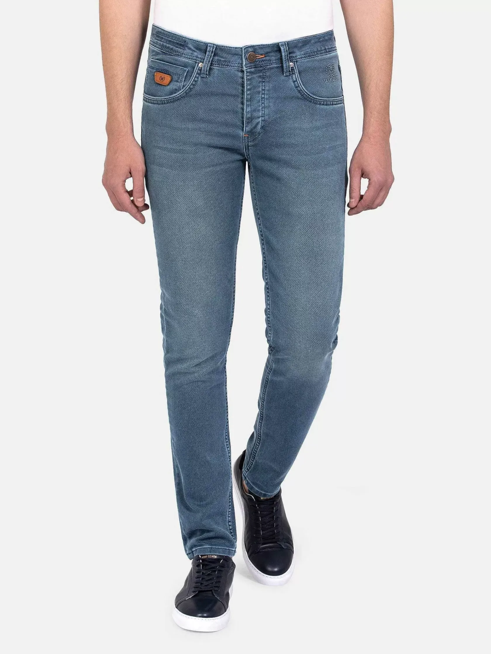 Wam Denim Jeans|Mallem Slim Fit Light Wash Light Navy Jean