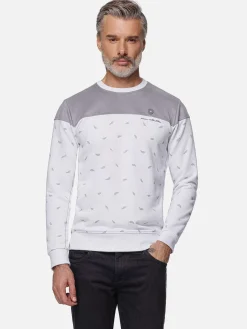 Wam Denim Sweaters|Mariner Ground Floral White Grey Sweater