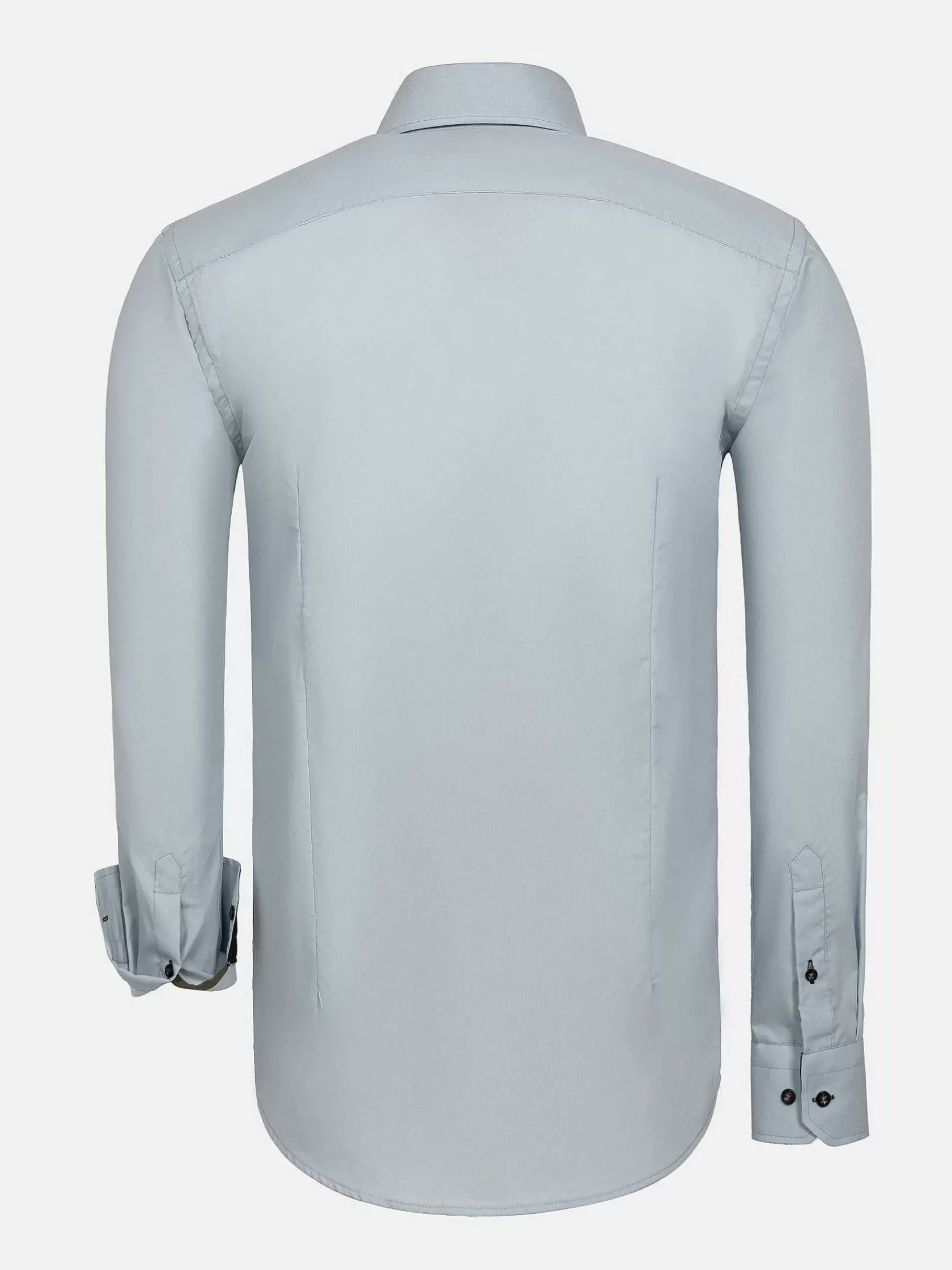 Wam Denim Overhemd Lange Mouwen|Metz Solid Grey Overhemd Lange Mouw