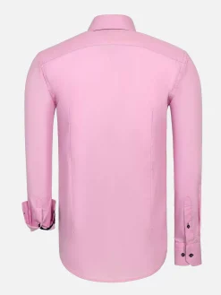 Wam Denim Overhemd Lange Mouwen|Metz Solid Pink Overhemd Lange Mouw