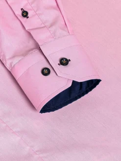 Wam Denim Overhemd Lange Mouwen|Metz Solid Pink Overhemd Lange Mouw