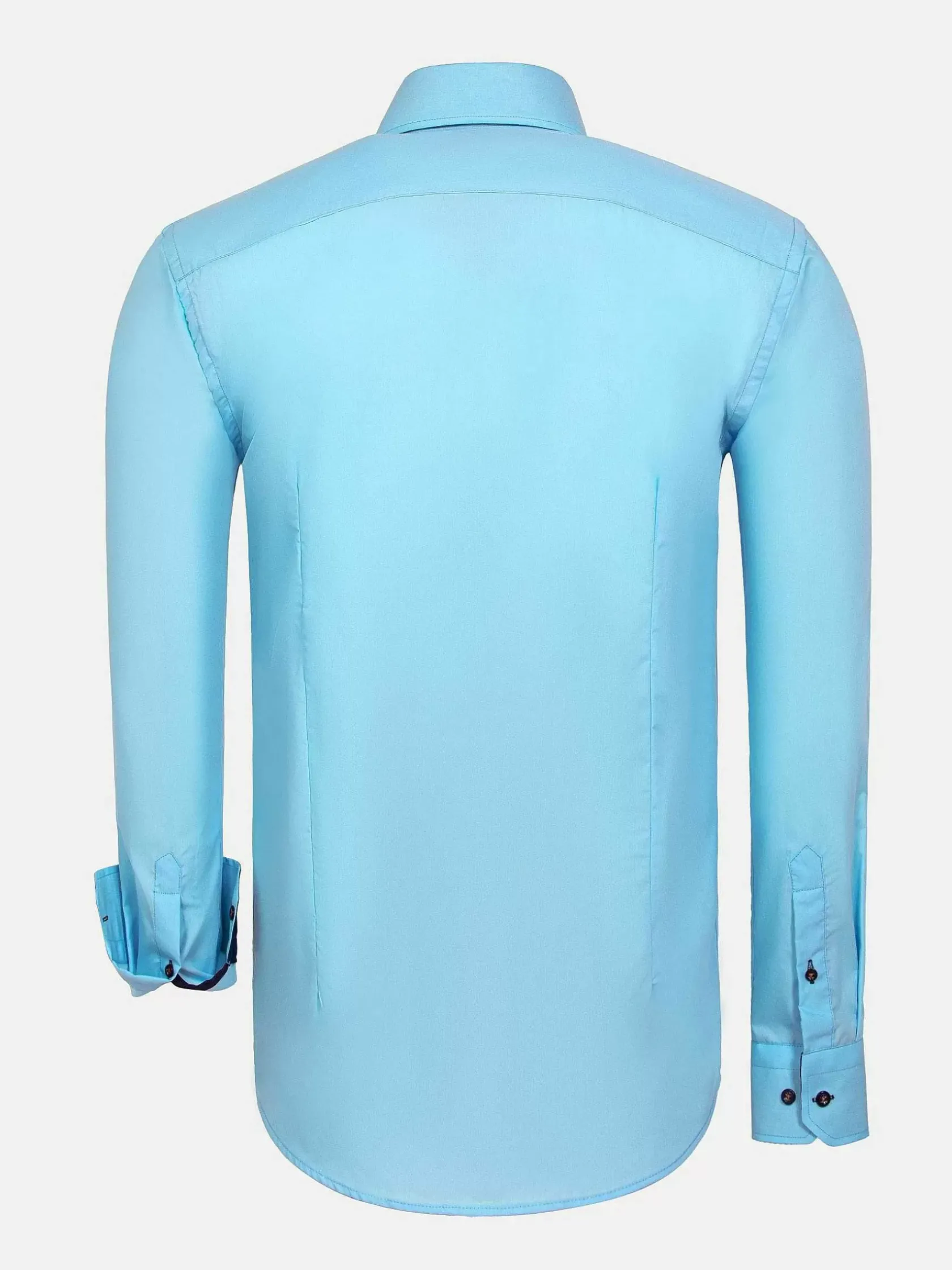 Wam Denim Overhemd Lange Mouwen|Metz Solid Turquoise Overhemd Lange Mouw