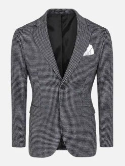 Wam Denim Colberts|Minevra Checked Slim Fit Black Grey Colbert