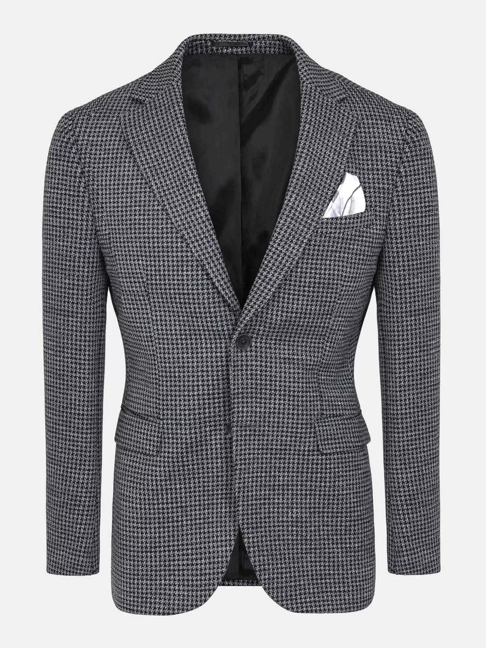 Wam Denim Colberts|Minevra Checked Slim Fit Black Grey Colbert