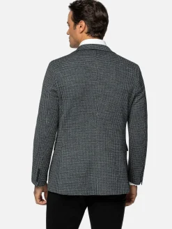 Wam Denim Colberts|Minevra Checked Slim Fit Black Grey Colbert