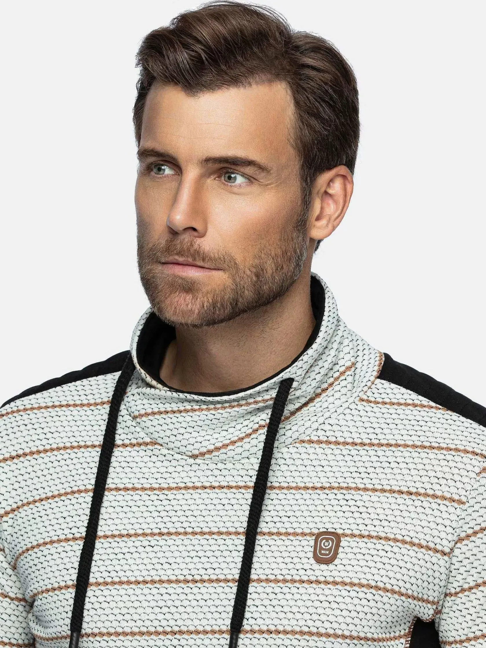Wam Denim Sweaters|Muro Striped Off-White Sweater