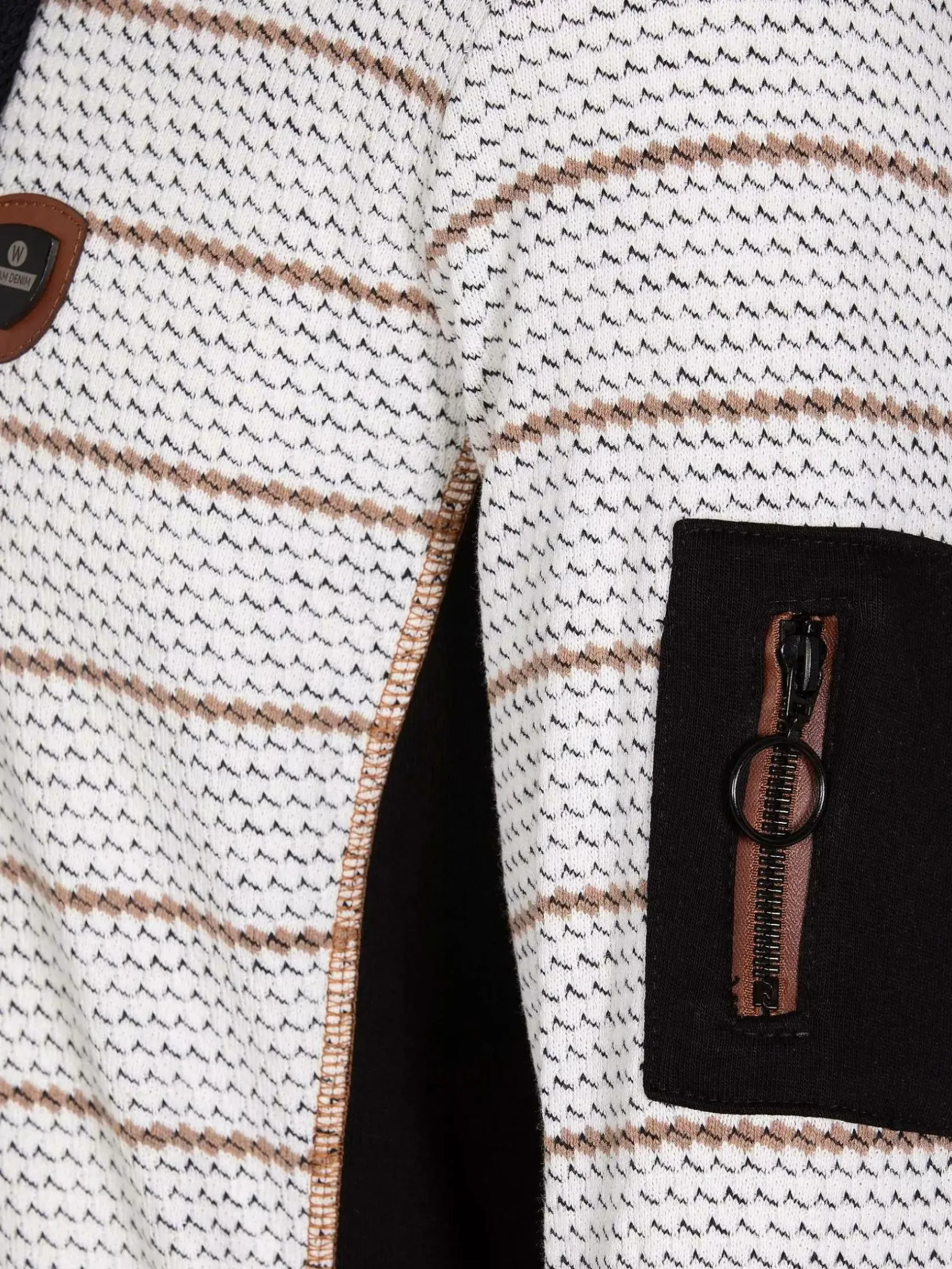 Wam Denim Sweaters|Muro Striped Off-White Sweater