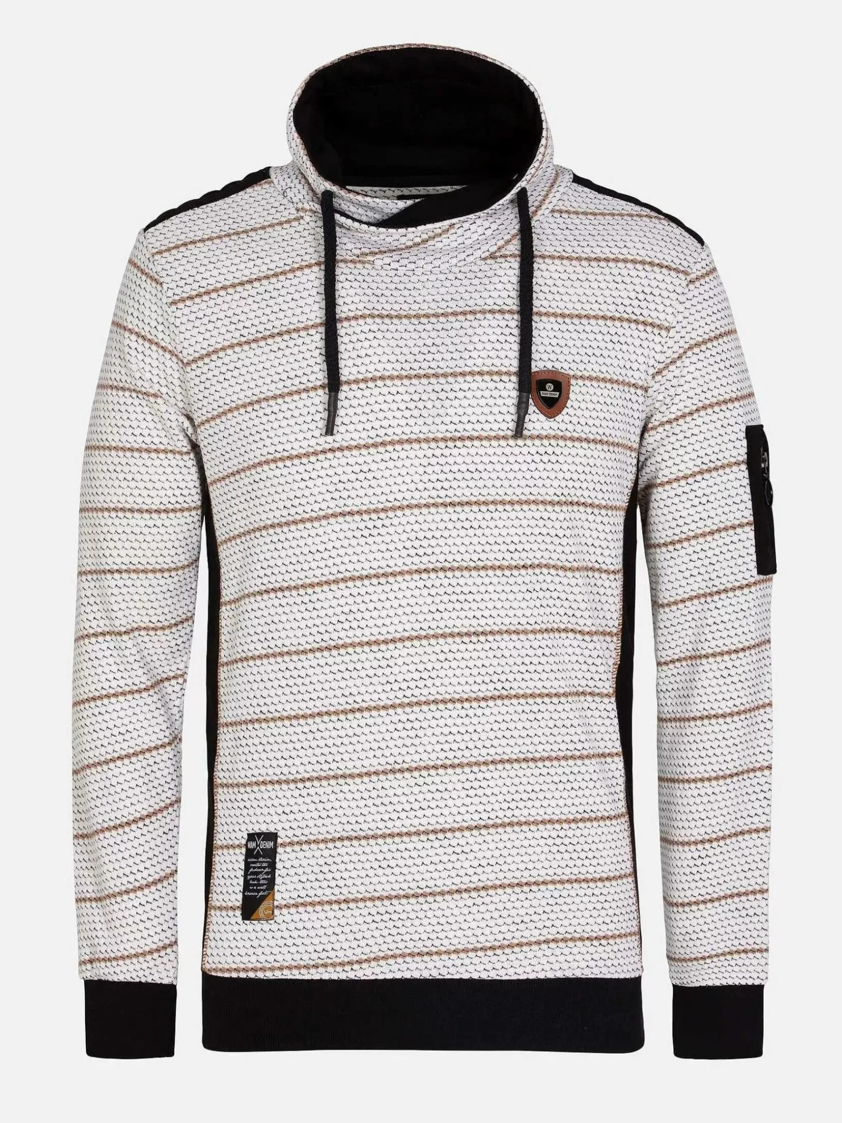 Wam Denim Sweaters|Muro Striped Off-White Sweater