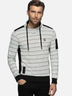 Wam Denim Sweaters|Muro Striped Off-White Sweater