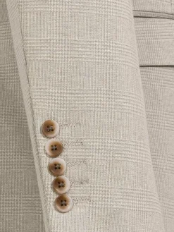 Wam Denim Colberts|Mustaine Glen Plaid Pattern Beige Colbert