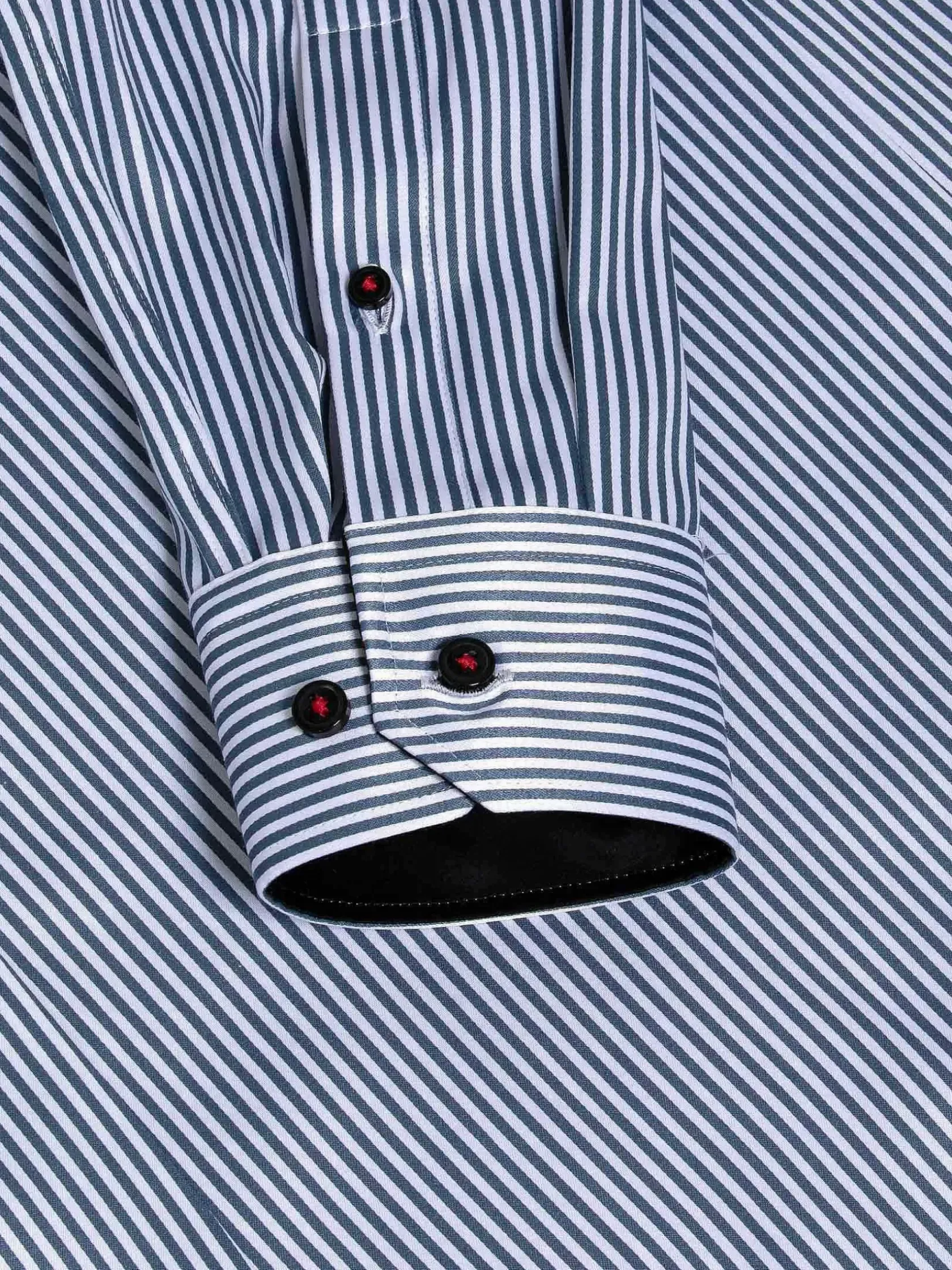Wam Denim Overhemd Lange Mouwen|Nancy Anthracite Striped Overhemd Lange Mouw