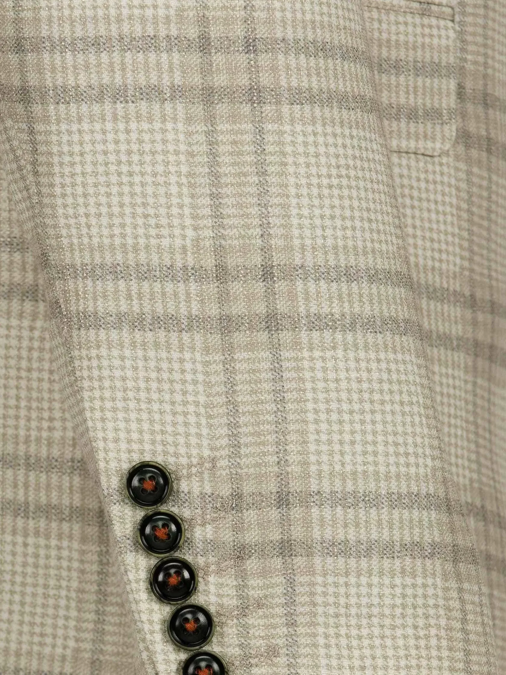 Wam Denim Colberts|Nico Single Breasted Check Beige Colbert