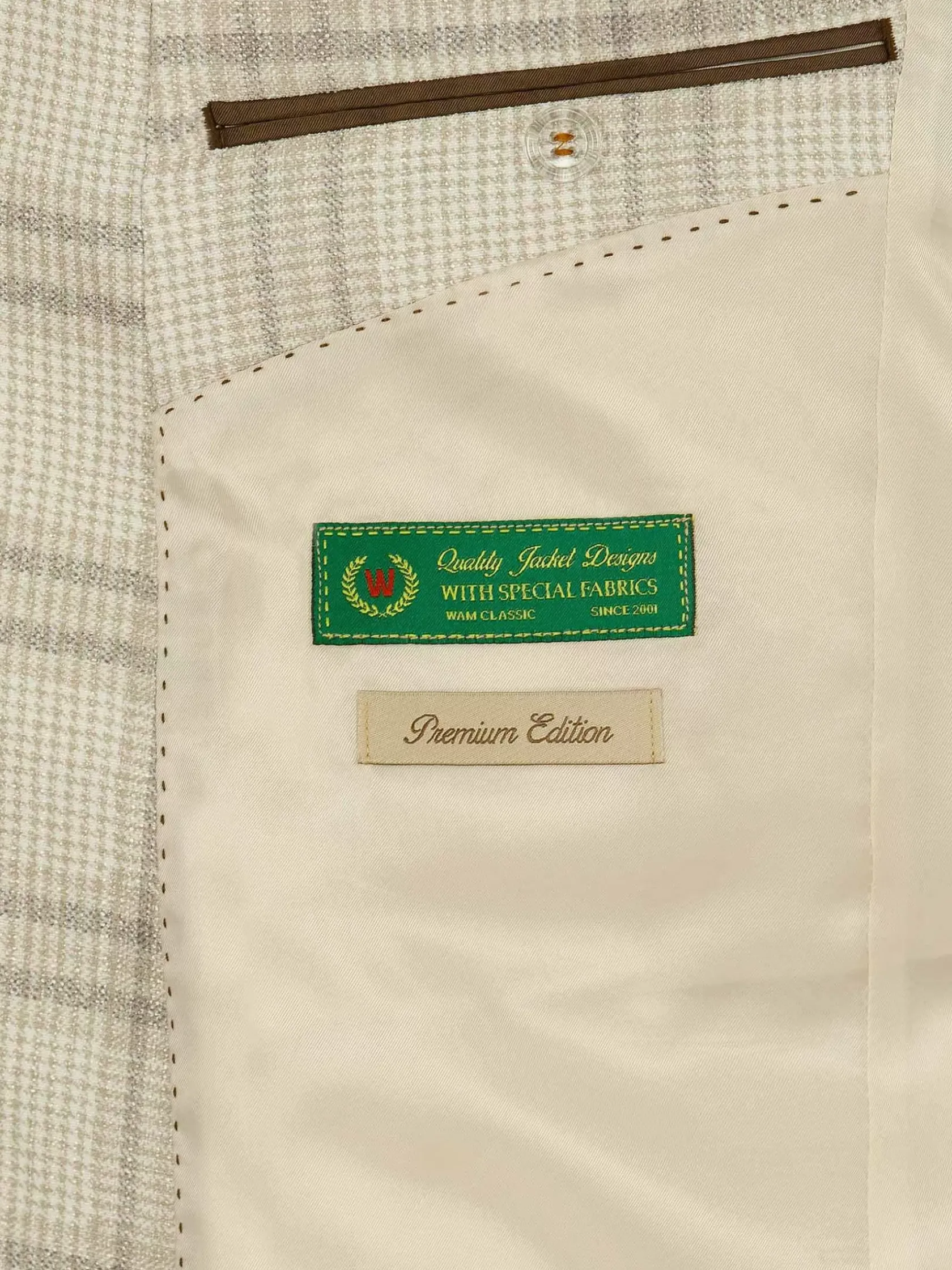 Wam Denim Colberts|Nico Single Breasted Check Beige Colbert