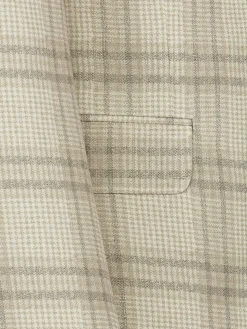 Wam Denim Colberts|Nico Single Breasted Check Beige Colbert