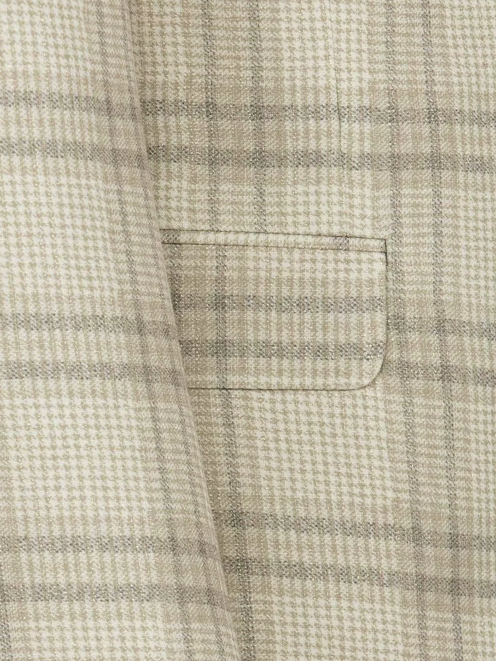Wam Denim Colberts|Nico Single Breasted Check Beige Colbert