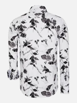 Wam Denim Overhemd Lange Mouwen|Oasis White Floral Print Overhemd Lange Mouw