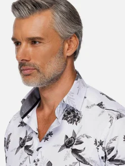 Wam Denim Overhemd Lange Mouwen|Oasis White Floral Print Overhemd Lange Mouw