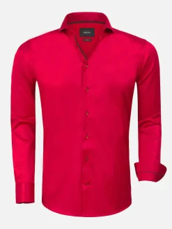 Wam Denim Overhemd Lange Mouwen|Overhemd 75525 Jaen Red