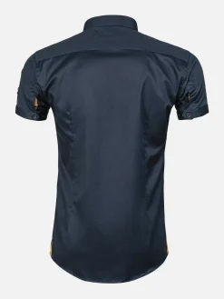 Wam Denim Overhemd Korte Mouwen|Overhemd Korte Mouw Emble Navy