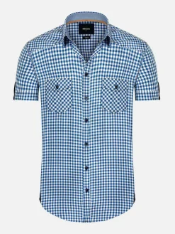 Wam Denim Overhemd Korte Mouwen|Overhemd Korte Mouw 75783 Hugo R.Blue