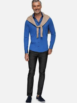 Wam Denim Overhemd Lange Mouwen|Overhemd Lange Mouw 75656 Beaufort Relly Blue