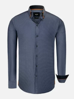 Wam Denim Overhemd Lange Mouwen|Overhemd Lange Mouw 59018 Braxton Navy