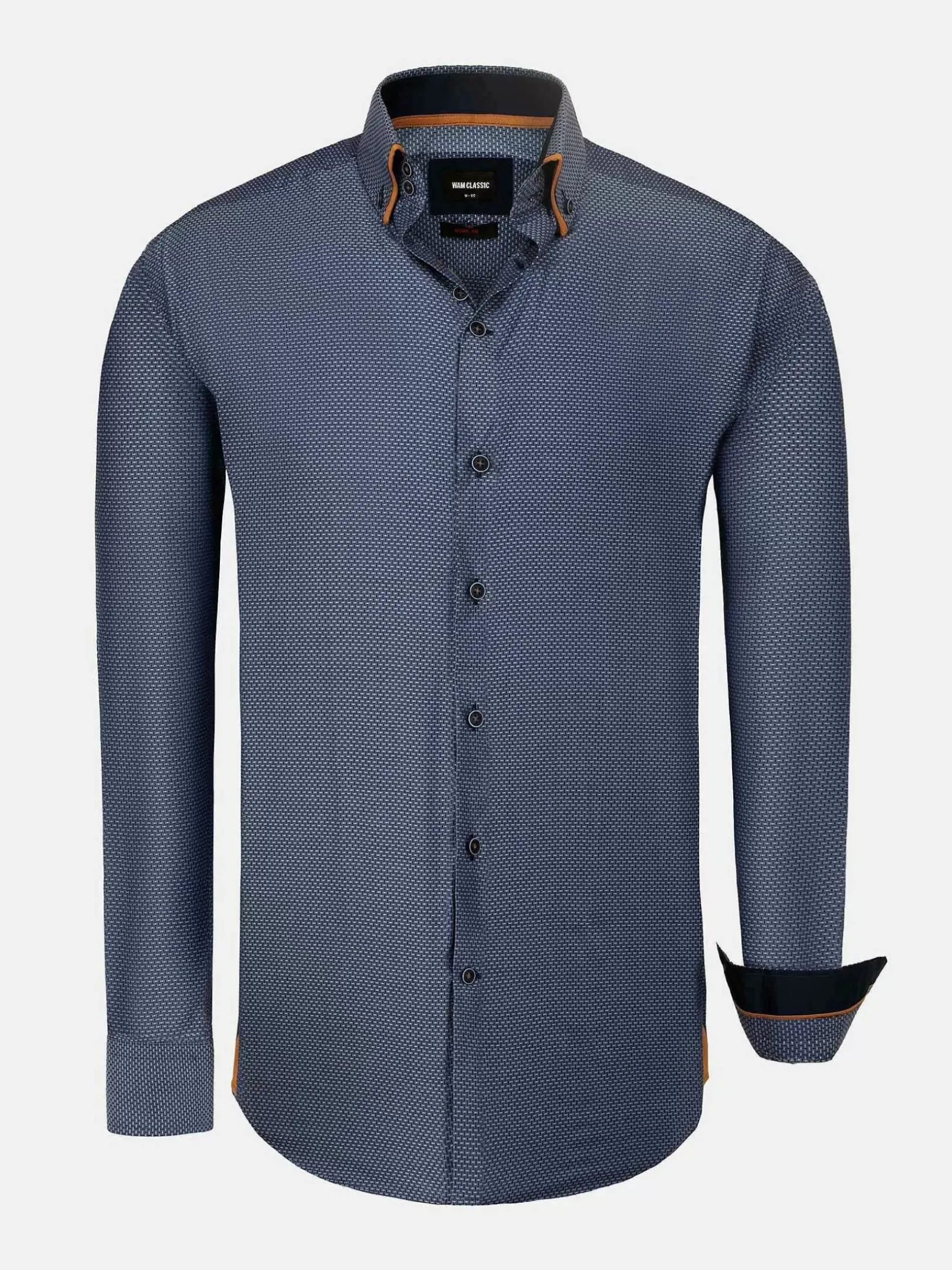 Wam Denim Overhemd Lange Mouwen|Overhemd Lange Mouw 59018 Braxton Navy