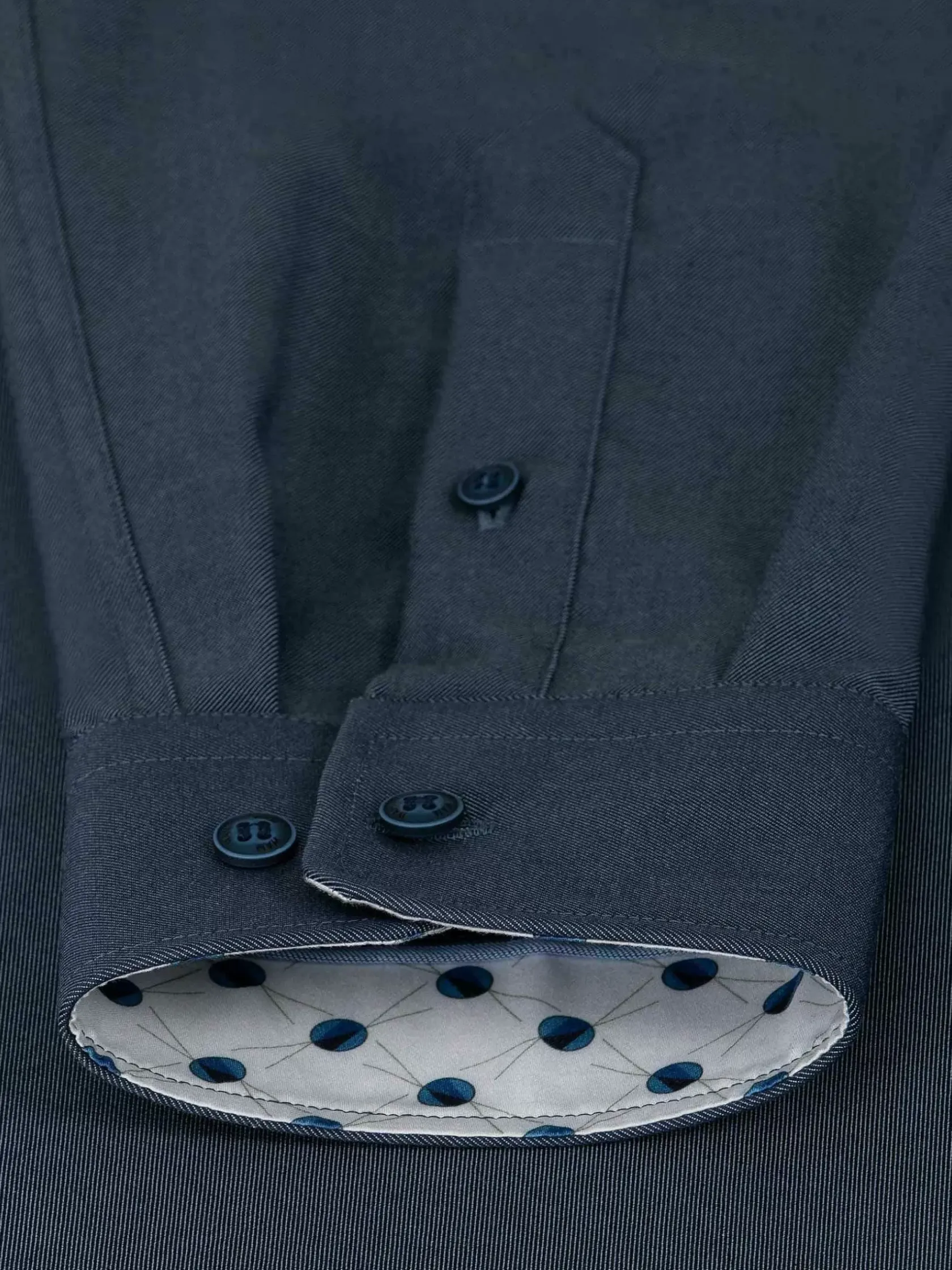 Wam Denim Overhemd Lange Mouwen|Overhemd Lange Mouw 75754 Caesar Dark Indigo