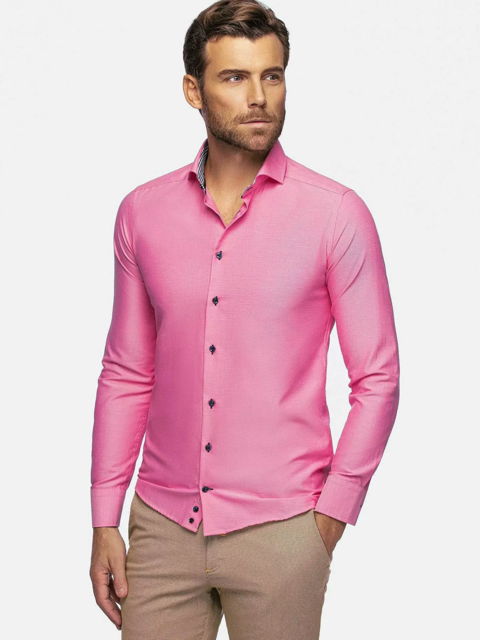 Wam Denim Overhemd Lange Mouwen|Overhemd Lange Mouw 75698 Cruise Fuchsia