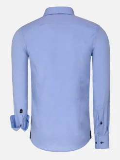 Wam Denim Overhemd Lange Mouwen|Overhemd Lange Mouw 75698 Cruise Light Blue