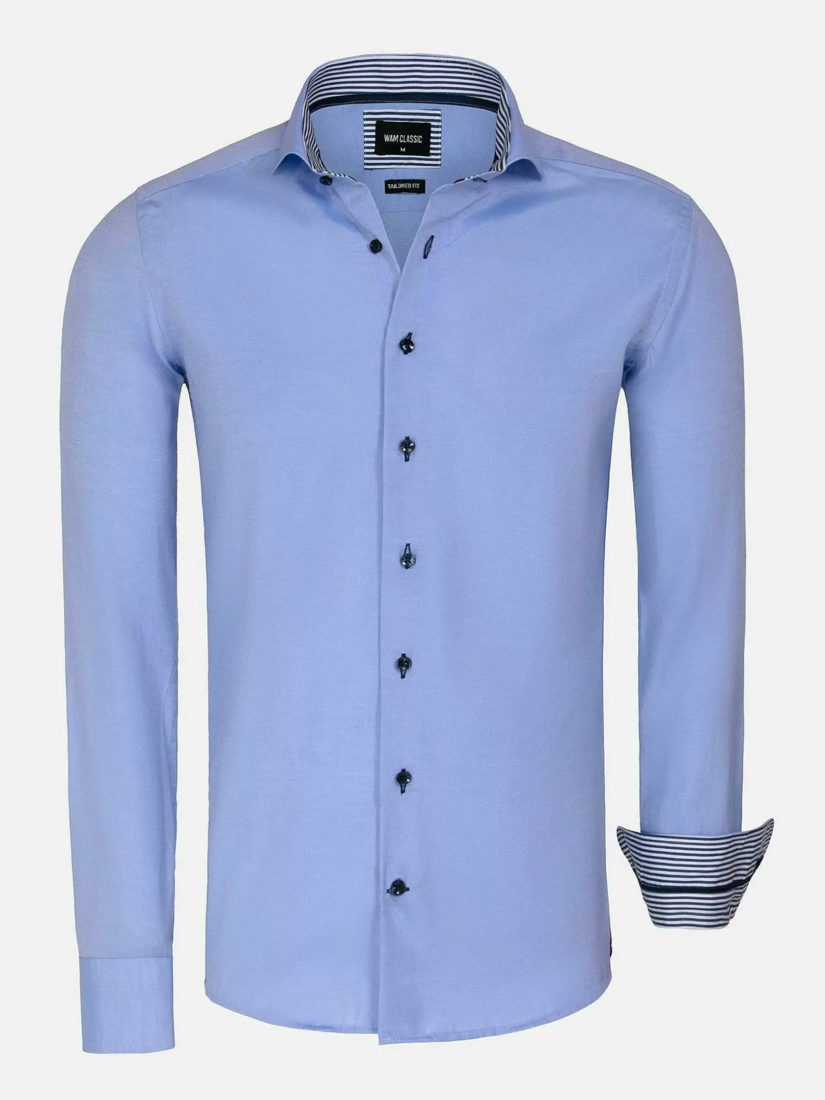 Wam Denim Overhemd Lange Mouwen|Overhemd Lange Mouw 75698 Cruise Light Blue