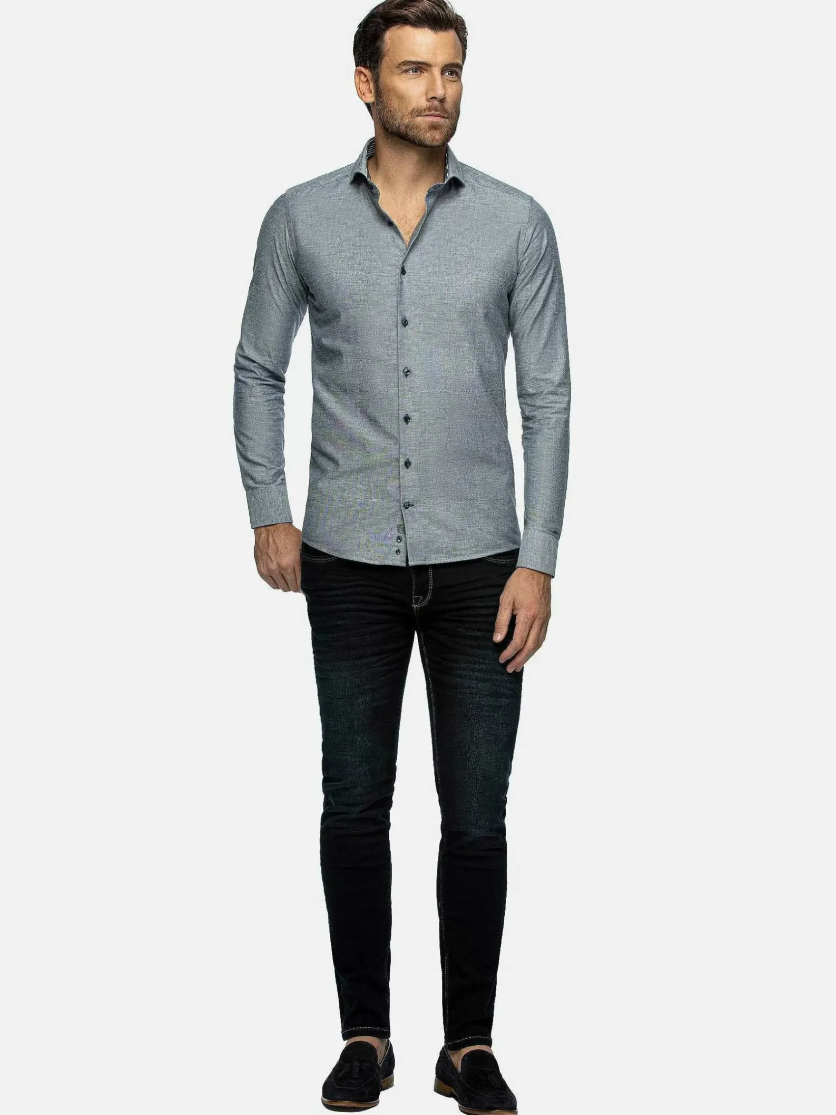Wam Denim Overhemd Lange Mouwen|Overhemd Lange Mouw 75698 Cruise Navy