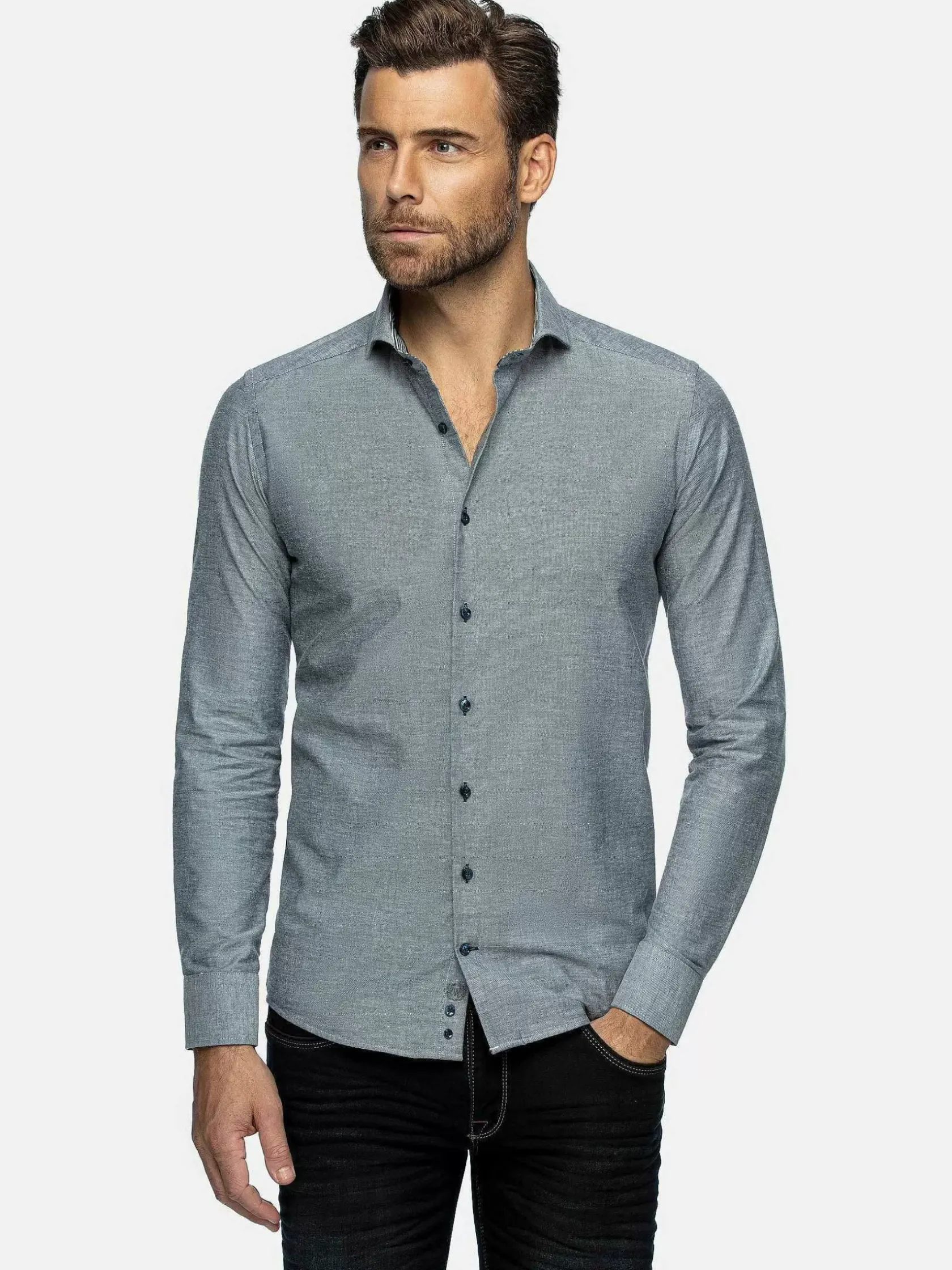 Wam Denim Overhemd Lange Mouwen|Overhemd Lange Mouw 75698 Cruise Navy