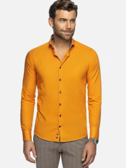 Wam Denim Overhemd Lange Mouwen|Overhemd Lange Mouw 75698 Cruise Orange